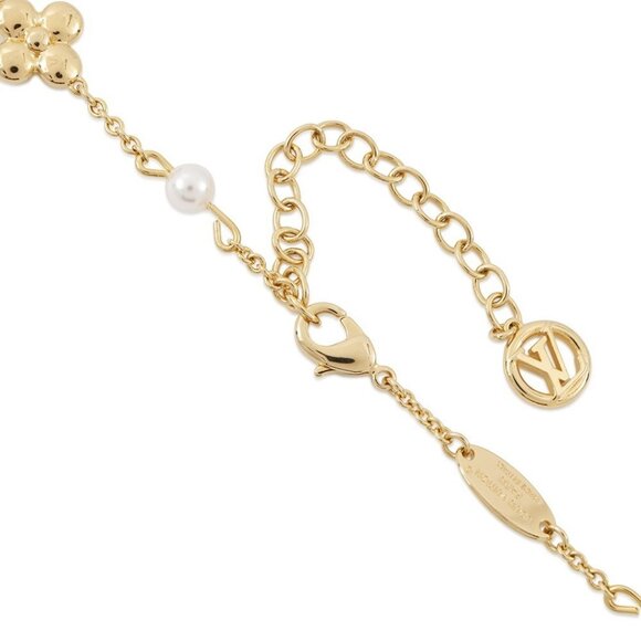 LOUIS VUITTON Necklace Louisa Gold Plated/Faux Pearl Gold - Picture 14 of 14